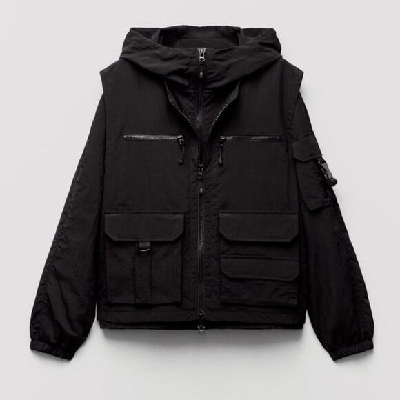 ZARA 2 IN 1 TECHNICAL JACKET ZW LIMITED EDITION - Picture 1 of 13